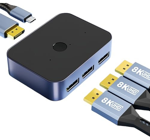 HDMI 2.1 Switch Splitter 8K - 3 in 1 Out, 60Hz for Xbox, TV Box, Blu-Ray Player, Projector, Monitor, Laptop