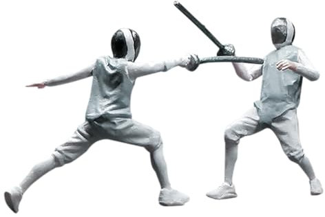 GARVALON 2stücke Handbemalte Fechtfiguren Im Maßstab Mini-puppenmodell Aus Harz Für Diorama-Figuren Miniaturszenen Und Fechtmodell-sammler