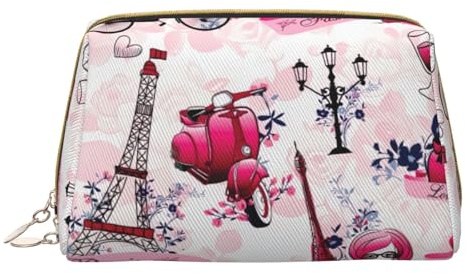 Organizer per trucchi con Torre Eiffel di Parigi, custodia da viaggio per cosmetici, cura della pelle, accessori, bianco, Taglia unica, Beauty case