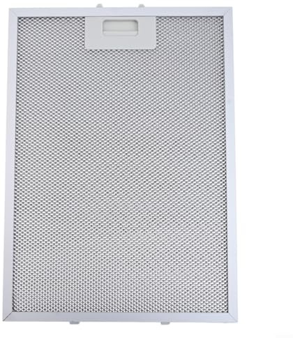 Filtro antigrasso in rete di alluminio, 370 x 270 mm, lavabile, filtro di ricambio per cappa aspirante da cucina, sistema di filtrazione a 5 strati in metallo per cappa da cucina, colore argento (1