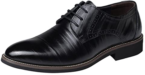Suit Shoes Men's Leather Shoes Patent Shoes Derby Lace-Up Shoes Oxford Wedding Shoes Men Dress Business Office, Black (black 5), 13.5 UK