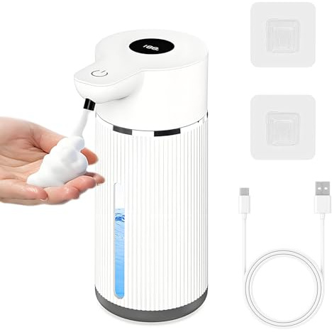 NXPUXP Automatico Dispensador Jabon Baño,420 ML Dispensador Jabon Baño de Manos sin Contacto,con Sensor,Resistente al Agua IPX6,Adecuado para Cocina,Baño(V1)