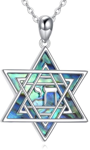 ONEFINITY Star of David Necklace 925 Sterling Silver Chai Star of David Pendant Necklace Jewish Jewelry Gifts for Women