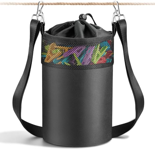 Mellbree Bolsa para pinzas de la ropa con correa para el hombro y colgador, organizador de pinzas para manos libres para hasta 150-200 pinzas de la ropa, ideal para guardar pinzas de la ropa en
