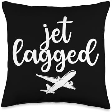 Jet Lagged Flight Attendant Stewardess Throw Pillow