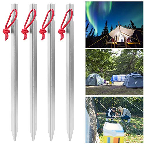 Yctze Uso de Clavijas para Tienda de Campaña de Aleación de Aluminio de 23cm: Estacas para Clavos Molidas, Resistencia a la Intemperie Segura, Liviana y para Transportar la Configuración de la