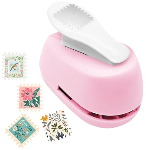 Frimärkes Stansare, Motivstansare, 20x18mm Stansare Frimärksform | Stamp puncher rosa, stämpelstansare kvadrat, för kortdesign, scrapbooking, kuvert, etiketter, pysseltillbehör