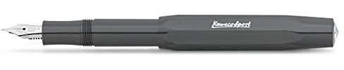 Kaweco SKYLINE SPORT Füllhalter Grey I Premium Füllfederhalter für Tintenpatronen mit hochwertiger Stahlfeder I Füllfederhalter 13 cm I Füller in Grau I Federbreite: BB (Extra Breit)
