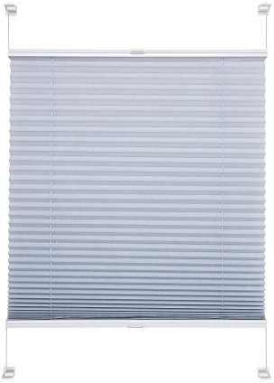 JalousieCrew Klemmfix Plissee Farbe Pastell blau - Breite 45 bis 100 cm, Länge 150 cm und 220 cm - Klemm - Rollo ohne zu Bohren (90 x 150 cm)