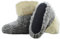Moro-Design Hausschuhe Hüttenschuhe Lammfell 100% Schafwolle Schaffell Pantoffeln Grau 35-48 (43/44)