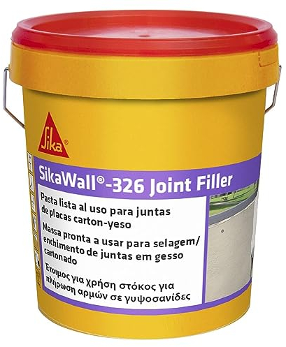 SIKA - Plaster en pasta - SikaWall 326 Joint Filler - Blanco - Lista al uso para relleno y alisado de juntas en paramentos de cartón-yeso - Adherir y ocultar las cintas para juntas - 7 kg