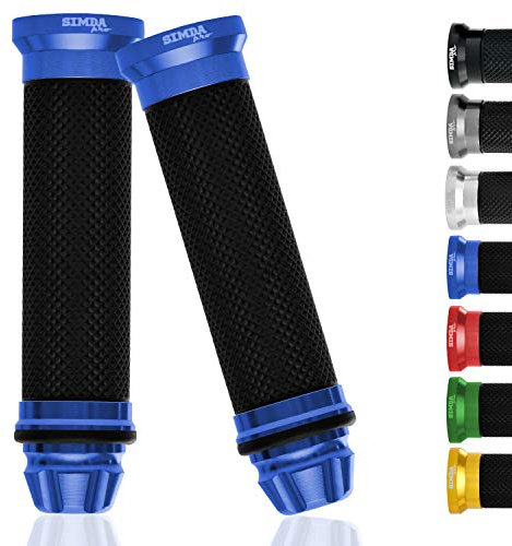 Puños de Manillar de Motocicleta universales 22 mm 24 mm Puños de Motocicleta Antideslizantes para ciclomotores Scooter Quad ATV Puños de Goma Hechos de Aluminio CNC