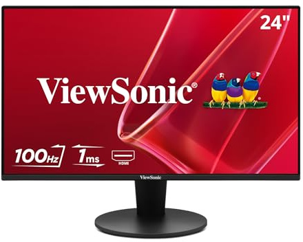 ViewSonic VS2447M 24 Inch 1080p Monitor, 100Hz Refresh Rate for Productive Home and Office Spaces, Eye Care Technology, Thin Bezels, HDMI, and VGA Inputs