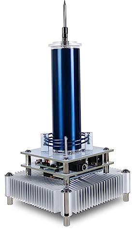 DONGKER Musik Tesla Spule, Lichtbogen Plasma Generator, Music Tesla Coil Lautsprecher mit Audiokabel, DIY Desktop Spielzeug, Experimentier Modell für Geschenke und Dekorationen