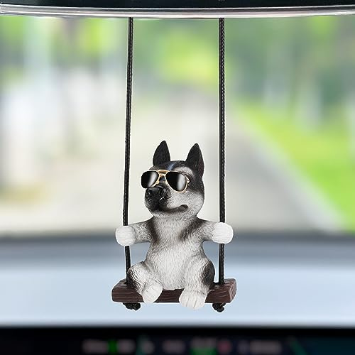 Joli pendentif en forme de voiture Husky à suspendre, accessoire de décoration d'intérieur de voiture, cadeau d'anniversaire pour la famille et les amis, cadeau d'anniversaire pour la famille et les