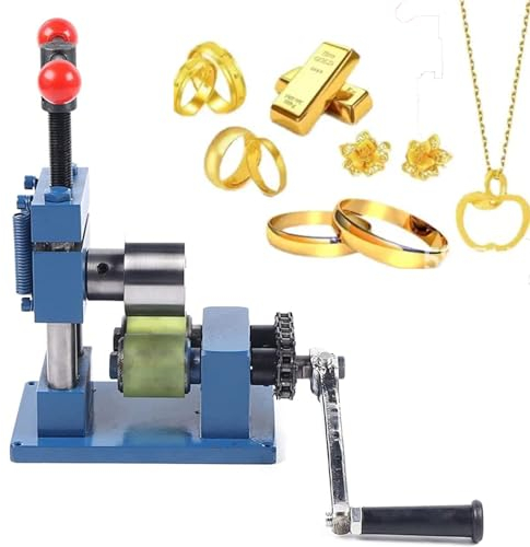 ZUMAHA Ringbieger, Ringbiegewerkzeug FüR LöFfelringe, Metallbieger, Handkurbelbiegemaschine FüR RingarmbäNder, Manuelle Walzwerkmaschine, Schmuck-DIY-Werkzeuge