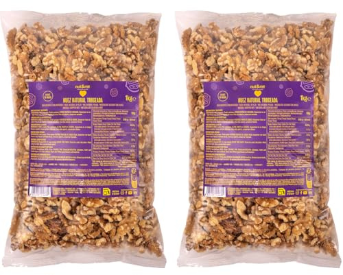 Nueces peladas 2 kg | Fruto seco natural |Keto | Sin gluten | Vegano y Vegetariano | Alto contenido en fibra | Pack 2 x 1 kg