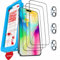 Milomdoi 3 Piezas Protector Pantalla para iPhone 16 con 3 Piezas Camara, 9H+ Cristal Templado accesorios protector de pantalla