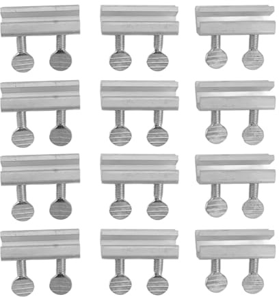 MOZUO 12 Piezas Cerraduras para Ventanas Correderas de Aleación de Aluminio Tope de Ventana Vertical Plateado sin Perforar, Adecuado para Viajes RV, Puertas Correderas, Ventanas