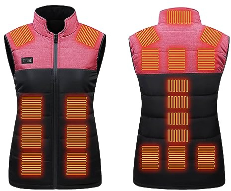 Zeiayuas Veste Chauffante Homme Femme Doudoune Chauffante 21 Coussins Chauffants en Fibre de Carbone, 3 Niveaux de Température pour Ski Plein Air Randonnée Hiver Moto Chasse Camping