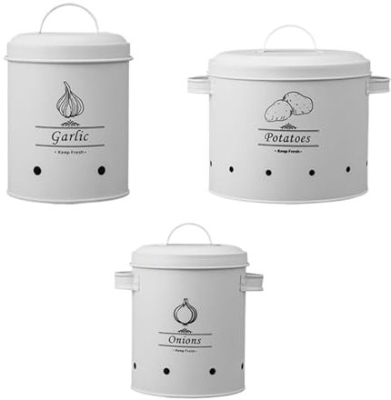 shjxi Barattoli da cucina vintage per verdure, contenitori per patate e cipolle bianche, barattoli multiuso da cucina per conservare verdure, eleganti vasi dal design retrò per uso domestico e bar