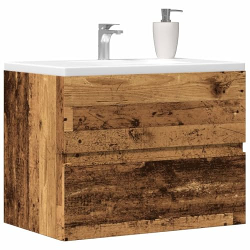LLEZKBR Ensemble de meubles de salle de bain - Meuble de salle de bain - Bois ancien - 60 x 38,5 x 45 cm