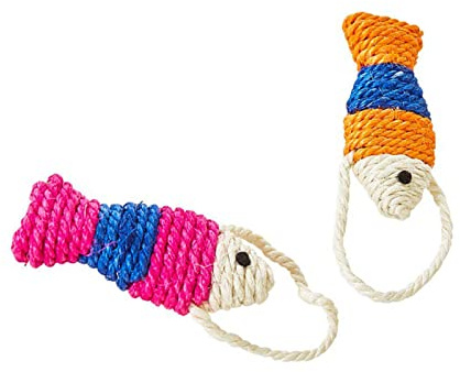 Yctze Rascador para Gatos de Interior, Rascador de Peces de Sisal, Tablero Interactivo de Cuerda de Sisal, Almohadilla para Rascar para Gatitos, Tablero de Interior con para Gatos de