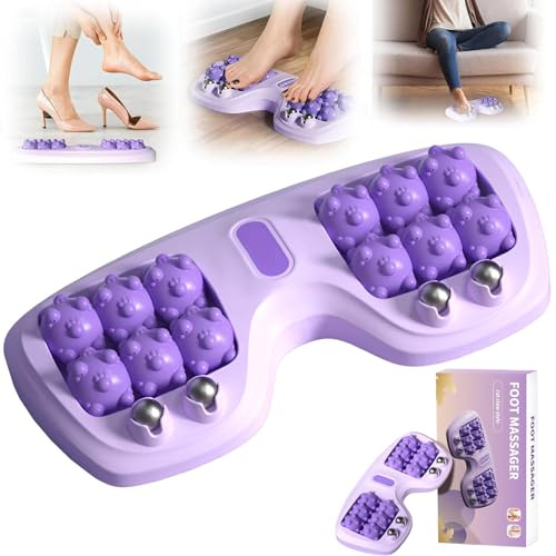 Fotmassagerulle, WideSmart fotmassagerare för plantar fasciit lindring med dubbla rullar, fotmassager, massageapparat med dubbla fötter, massage-kombination av tryck, massage, lager i ett