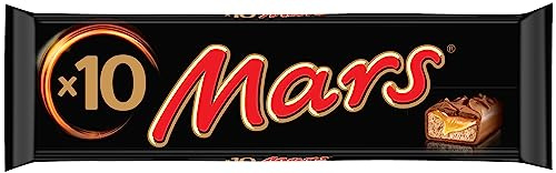 MARS - Barres Chocolat au Lait, Nougat & Caramel - 10 barres chocolatées individuelles de 45g