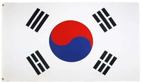 AZ FLAG - Bandera Corea Del Sur - 250x150 cm - Gran Bandera Surcoreana 100% Poliéster Con Ojales de Metal integrados - 300g - Colores Vivos Y Resistente A La Decoloración