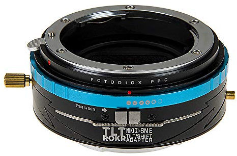 Fotodiox Pro TLT ROKR Tilt/Shift Lens Mount Adapter Compatible with Nikon F-mount G-Type Lenses to Sony E-Mount Cameras