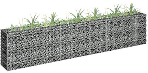 Norheim Gabion,Gabion Jardin,Gabion jardinieres Exterieur,Parterre surélevé en Gabion,jardinière en Cage à Pierre, Lit surélevé à Gabion Acier galvanisé-270x30x60 cm