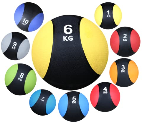 Lisaro Ballon de médecine - Qualité professionnelle en caoutchouc pour toutes les routines d'entraînement, musculation, cardio, musculation, musculation et récupération - Balles médicales de taille 1