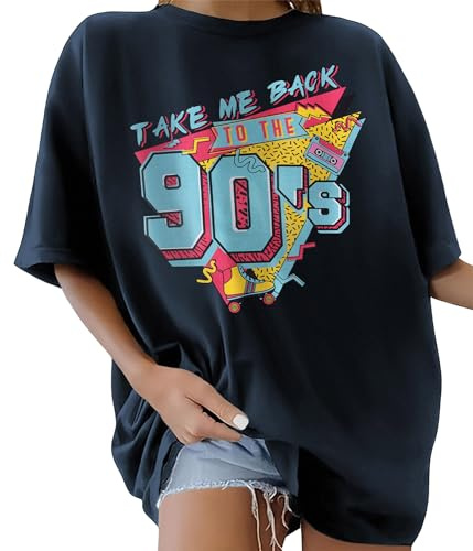 Lonya Camiseta Manga Corta Mujer Camiseta Oversize Verano Camisetas Basicas Cuello Redondo T-Shirt Algodon con Estampado Blusa