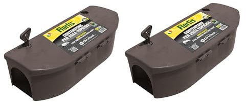 Flortis Contenitore per Esca topicida. Kit 2 unità di topicida. Veleno per Topi. Esca per Topi. Uso Domestico per Cattura dei Topi. Esca Topi Uso Esterno/Interno a Norma H.A.C.C.P. Made in Italy.