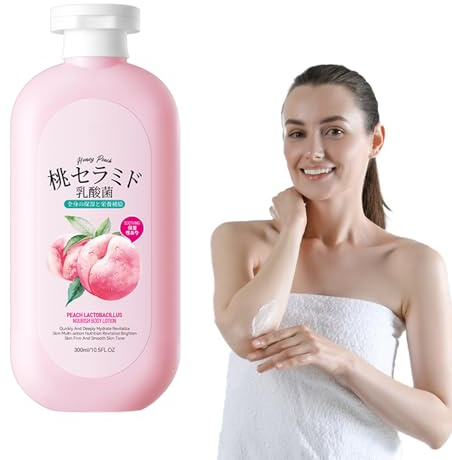 Body Lotion Mit Pfirsichextrakt, Glättende Bodymilk, Körpercreme Mit Niacinamide, Delicate And Light Body Milk, Bodylotion Trockene Haut, Feuchtigkeitsspendende Und Aufhellende Haut, 300 Ml