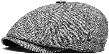 GOZINA Schiebermütze Newsboy Cap, Baskenmütze, Flatcap, Ballonmütze Schirmmütze für Herren (DE/NL/SE/PL, Alphanumerisch, Einheitsgröße, Grau)