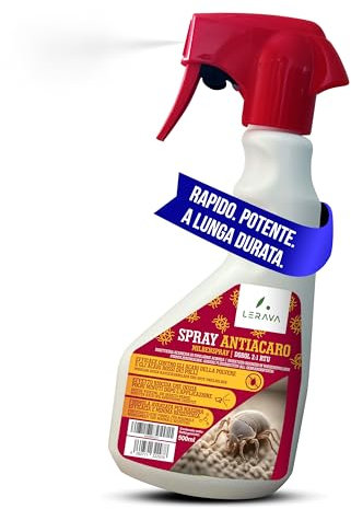 LERAVA® Spray Antiacaro (500 ml) - Trattamento Efficace per Materassi, Letti, Divani e Tessuti - Formula Potente contro Acari della Polvere - Protezione Igienica per Uso Domestico - anti acaro