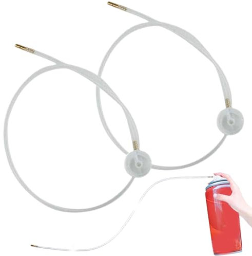 Le tuyau d'extension de la buse de la boîte de boîte, 2 pc 19,7 tuyaux d'extension de buse à 360 degrés pour les canettes aérosols spray, extension de film de liquide blanc