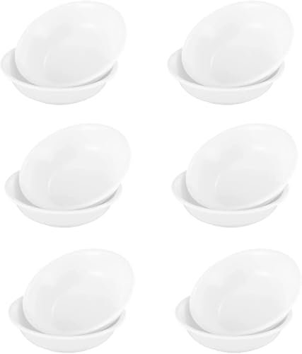 Mujiluxe Saucenschälchen, 12 Stück Runde Dipschälchen，Dip Schüsseln Dessertschalen,für Snack Sushi Sojasauce Saucen, Gewürzen,Beilagen,Frucht und Snacks, Weiße Dippschälchen Mini Dessertschale