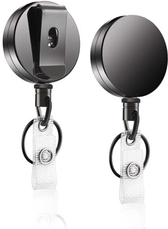 2pcs Llaveros Retráctiles, Llavero Extensible Con Cordón De Nylon Extensible, Para Tarjeta De Identificación Llavero