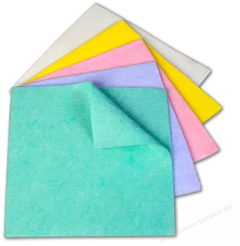 Generisch Vlies Allzwecktücher, 38 x 38 cm, 5 Farben, Saugstark und Strapazierfähig, Universell Einsetzbar, jeweils 10 Stück pro Farbe = 50 Stück insgesamt