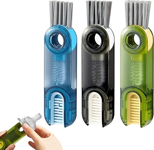 Heyumybit Cepillo de Limpieza Multifunción 3 en 1,3 Piezas Cepillo De Limpieza Botellas de Agua,Dividido,Herramientas de Limpieza