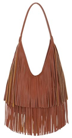 EVEOUT Bolso Tote con Flecos de Piel Sintética Elegante Estilo Western Bolso de Hombro con Borlas