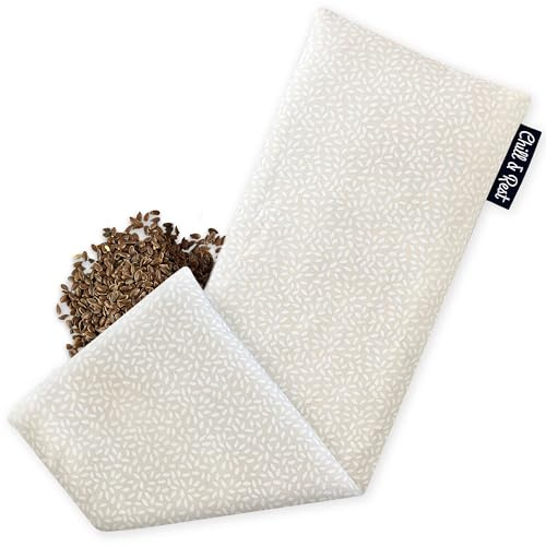 Chill&Rest - Bouillotte longue micro-ondes déhoussable - Fabriquée en France - Collier cervicales chauffant - Coussin chauffant nuque - Regles douloureuses - Patch chauffant - Beige - La Naturelle