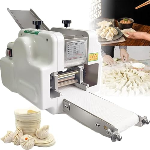LISTaRSw Máquina para Hacer Wonton con Piel para Empanadillas Automática Comercial De 8Cm + Máquina Eléctrica para Hacer Pasta De 3Mm, Herramienta Procesar Masa Empanadillas Y Wonton A-Nomold