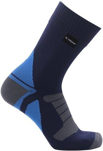 IZL waterproof Hiking Socks for Men Breathable Outdoor Water Sports Womens Camping Wading Running Fishing Socks,1 Pair Large Navy-blue