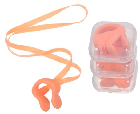 Zerodeko Lot De 4 Pinces Nasales Professionnelles en Latex Résistantes à l'usure Cordon, Clips De Natation Portables, Couleur Chair, Adaptées pour Nageurs Et Prévention Anti-Eau Lors Natation
