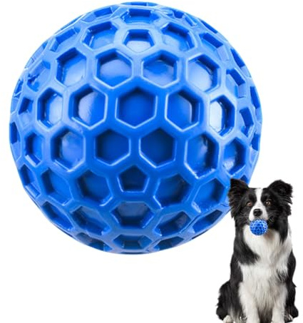 Quietschball für Hunde, Unzerstörbar Hundespielzeug Ball aus Naturkautschuk, Interaktives Kauspielzeug für Hunde, Hundeball für starke Kauer, Robuster Hunde Ball -Zahnungsspielzeug für Welpen(Ø 5.5cm)