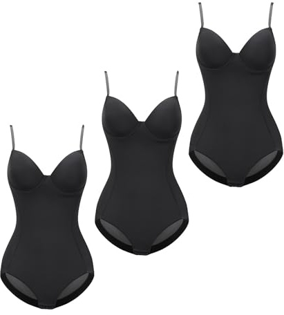 KKXXYQFC Kvinnors 3-delade Body Shapewear Inbyggd BH Bodysuit Midja Bantning Rumpa Lyftande Form Body Line